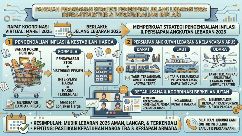 Pemerintah Siapkan Strategi Pengendalian Inflasi dan Transportasi Jelang Lebaran 2025